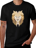 Geometric Lion Graphic Tee - Modern Style