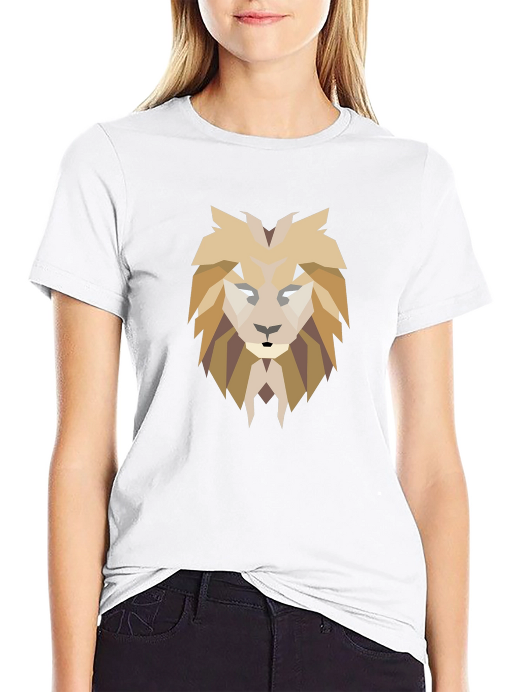 Geometric Lion Graphic Tee - Modern Style