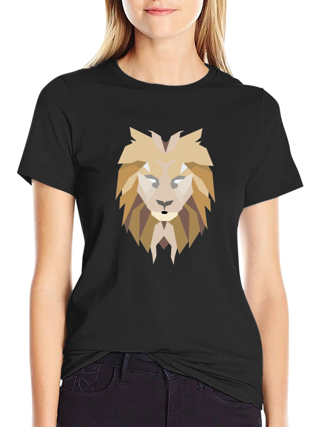Geometric Lion Graphic Tee - Modern Style