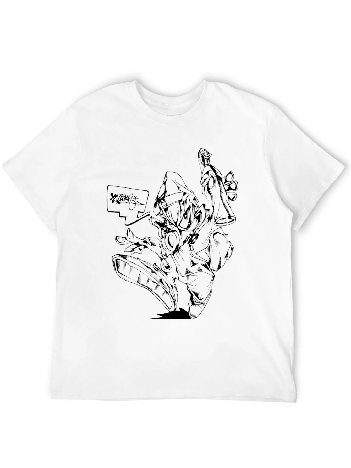 Graphic Print Black Tee
