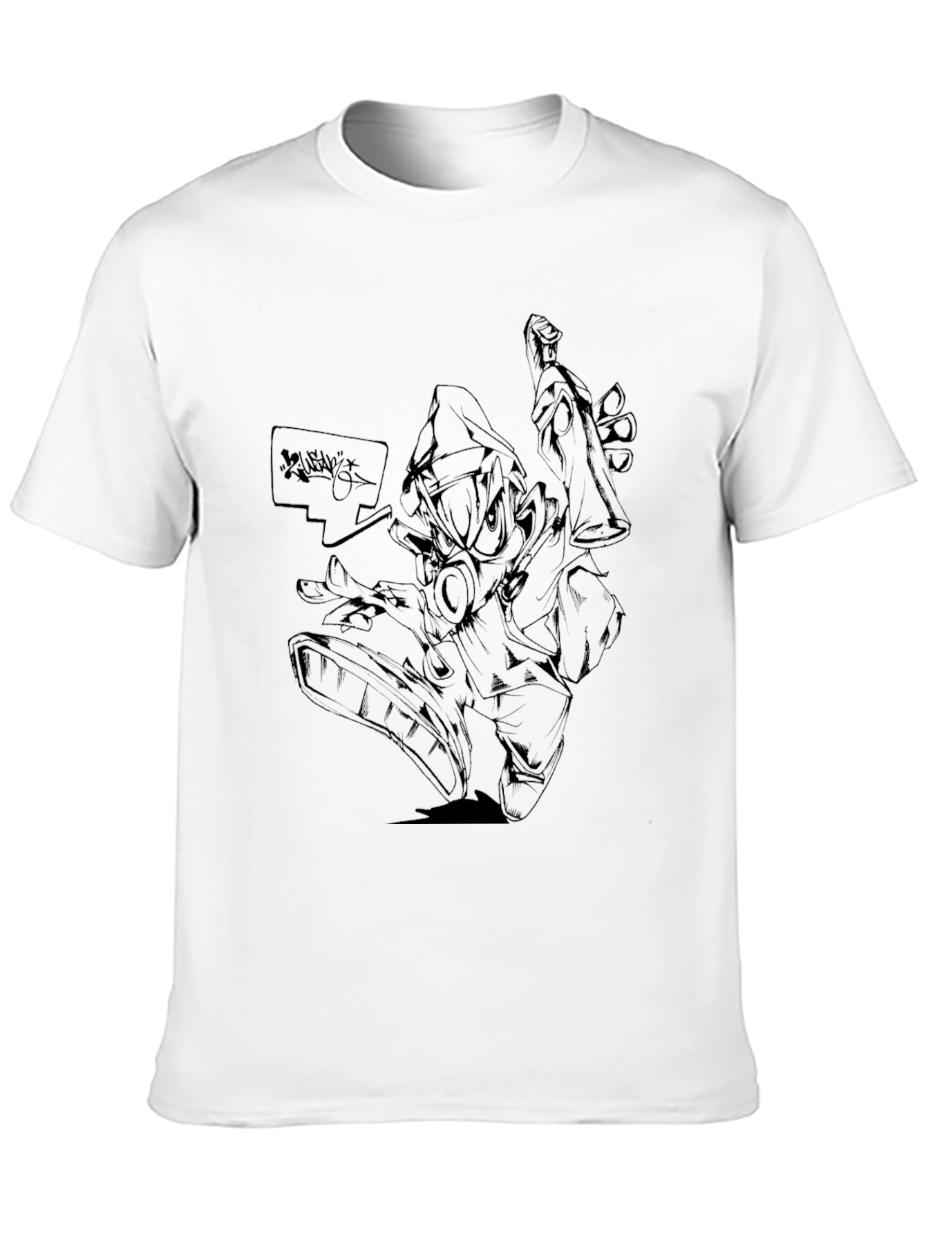 Graphic Print Black Tee