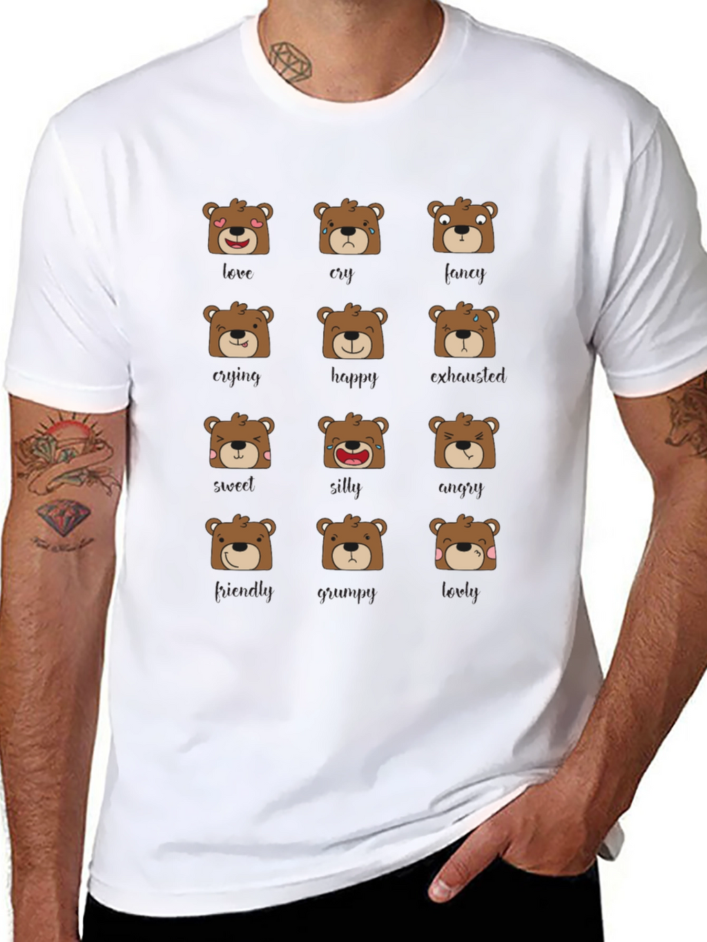 Emotional Bears Graphic Tee - Soft & Stylish