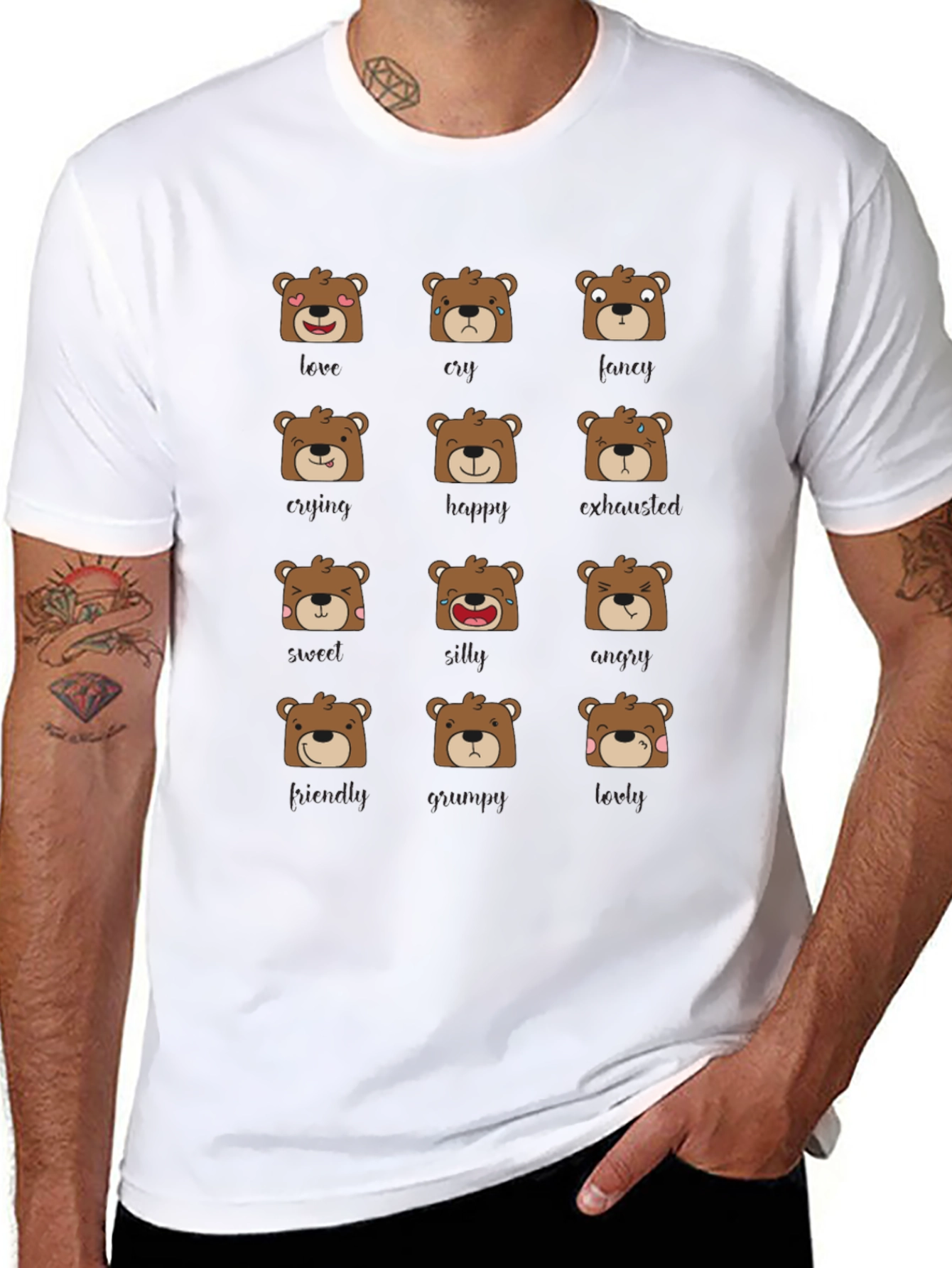 Emotional Bears Graphic Tee - Soft & Stylish