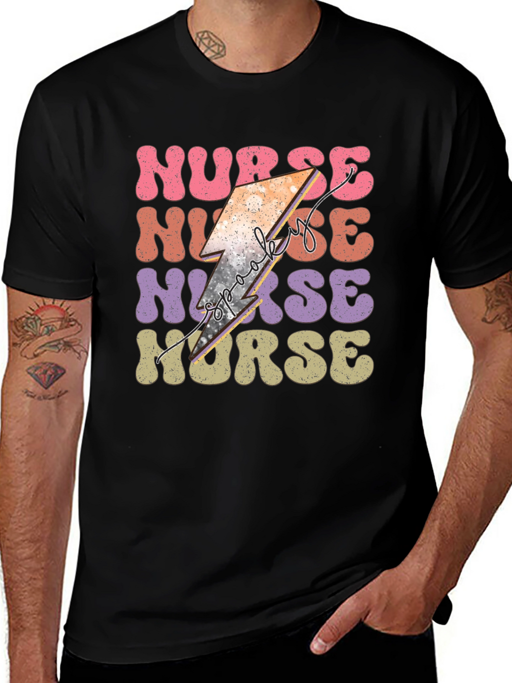 Spooky Nurse Halloween Graphic T-Shirt