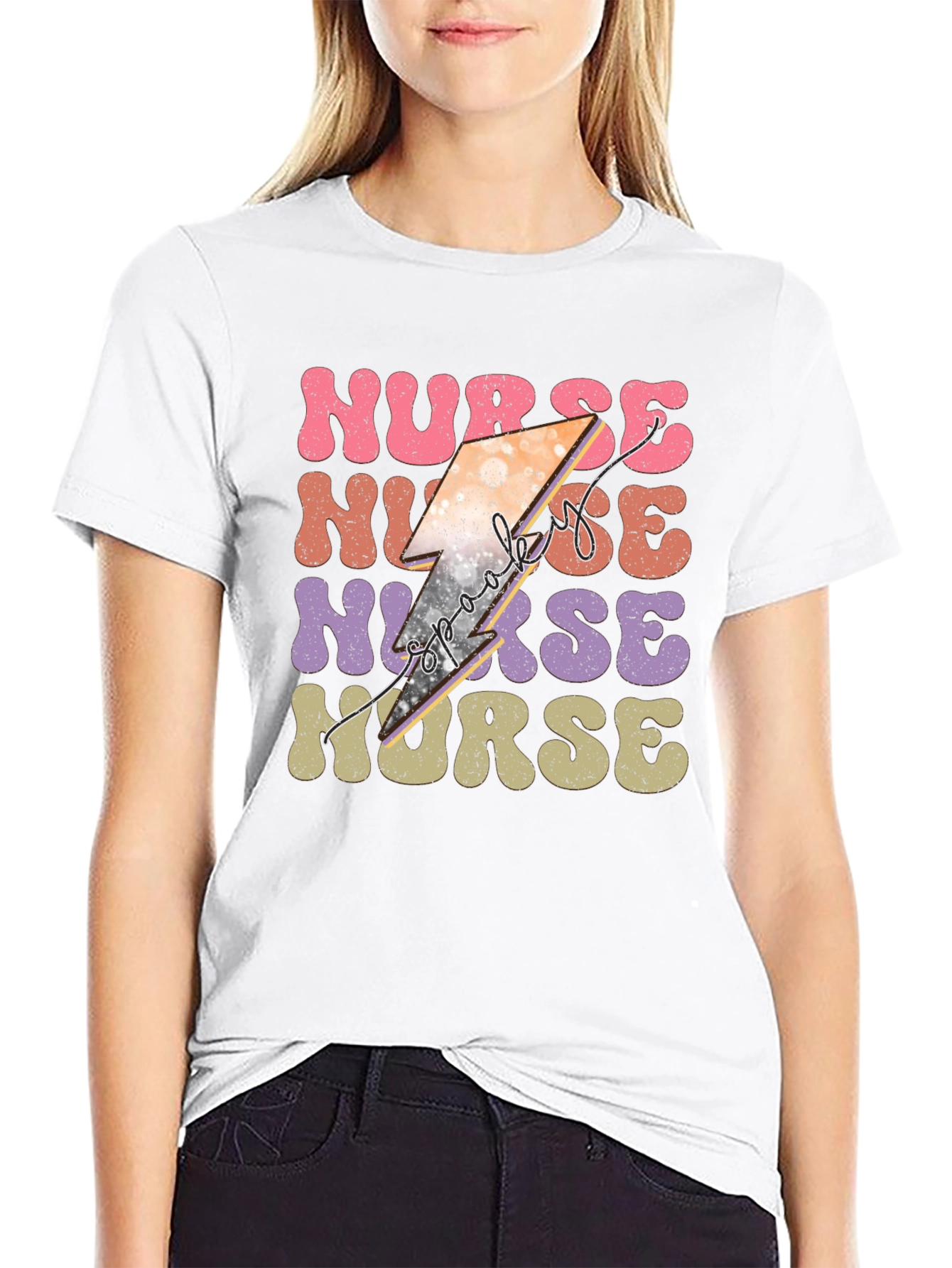 Spooky Nurse Halloween Graphic T-Shirt