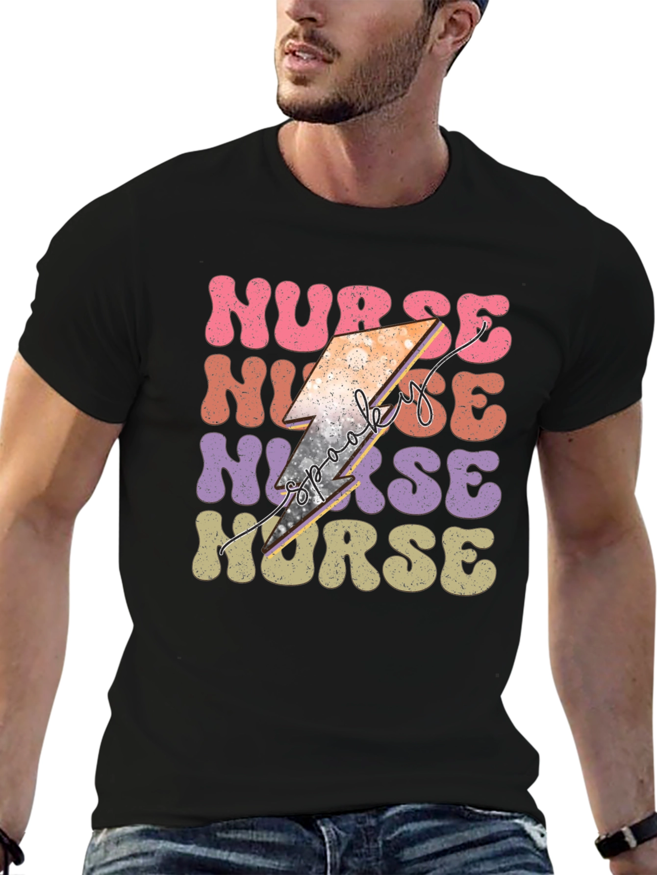 Spooky Nurse Halloween Graphic T-Shirt