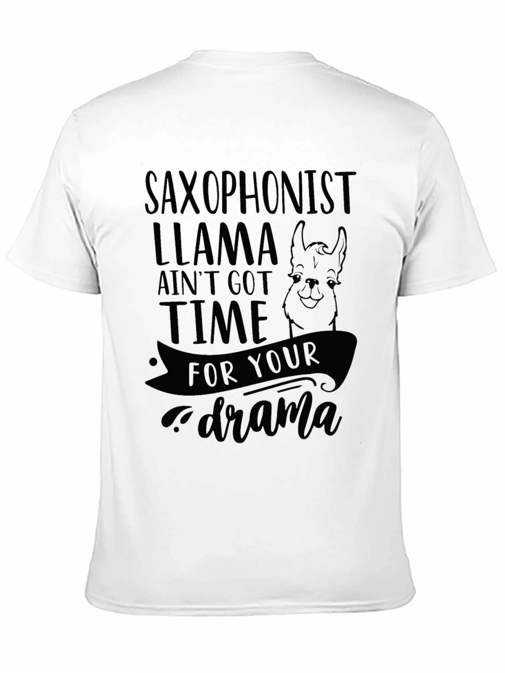 Saxophonist Llama Graphic T-Shirt - No Drama
