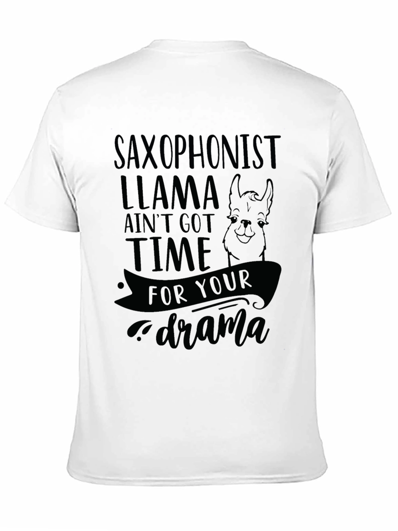 Saxophonist Llama Graphic T-Shirt - No Drama