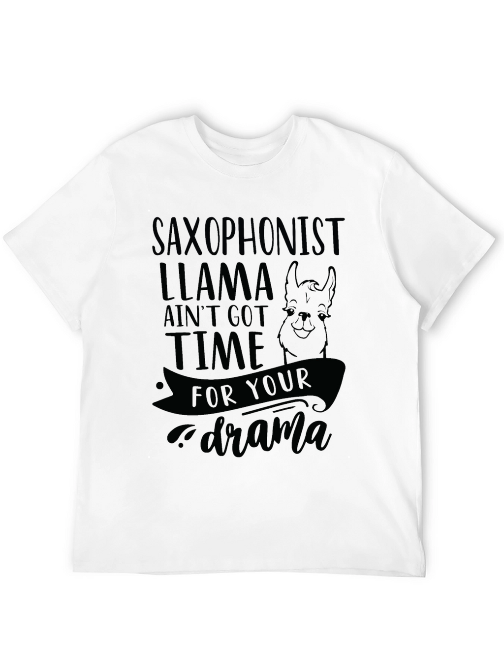 Saxophonist Llama Graphic T-Shirt - No Drama