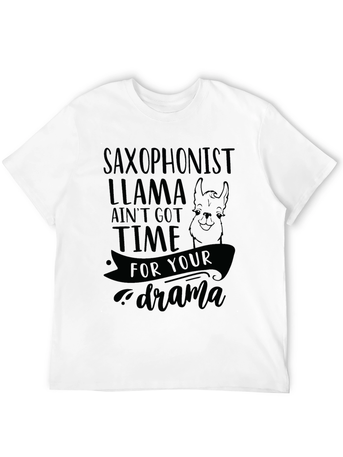 Saxophonist Llama Graphic T-Shirt - No Drama