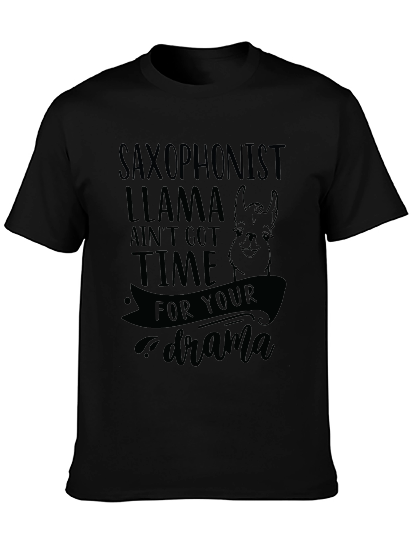 Saxophonist Llama Graphic T-Shirt - No Drama