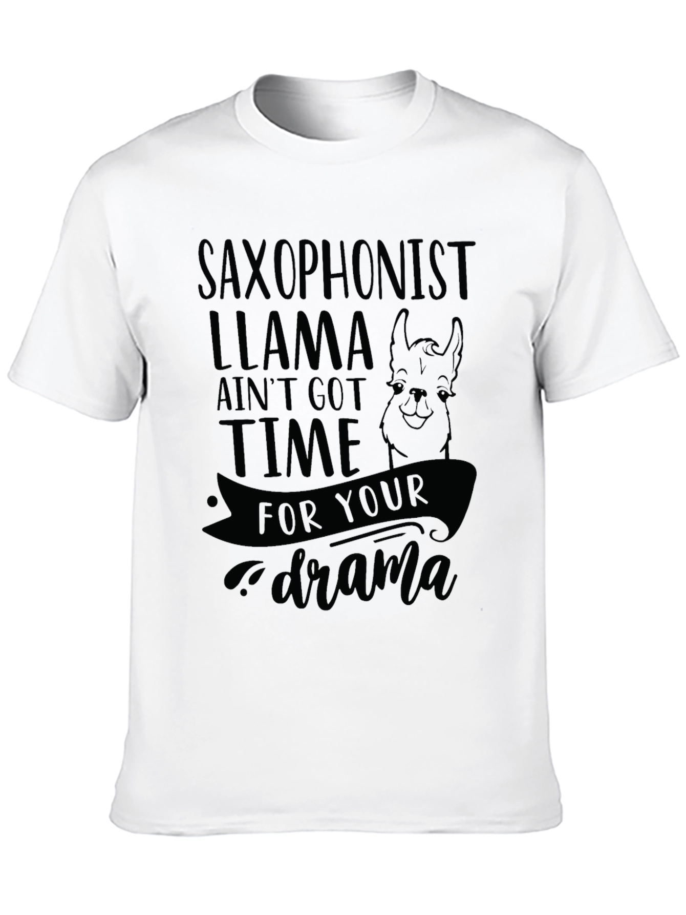 Saxophonist Llama Graphic T-Shirt - No Drama