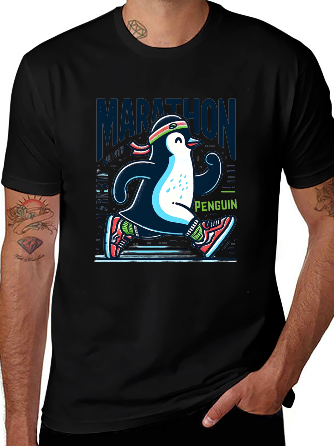 Marathon Penguin Running T-Shirt