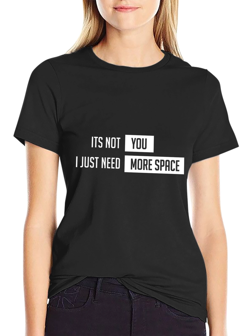 Funny More Space Graphic Tee - Black Cotton