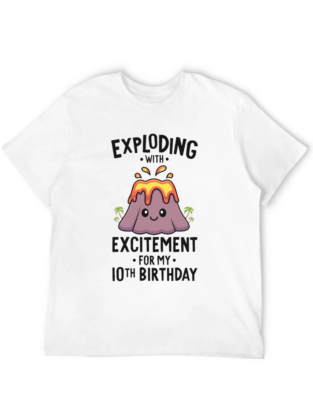 Volcano 10th Birthday Black T-Shirt