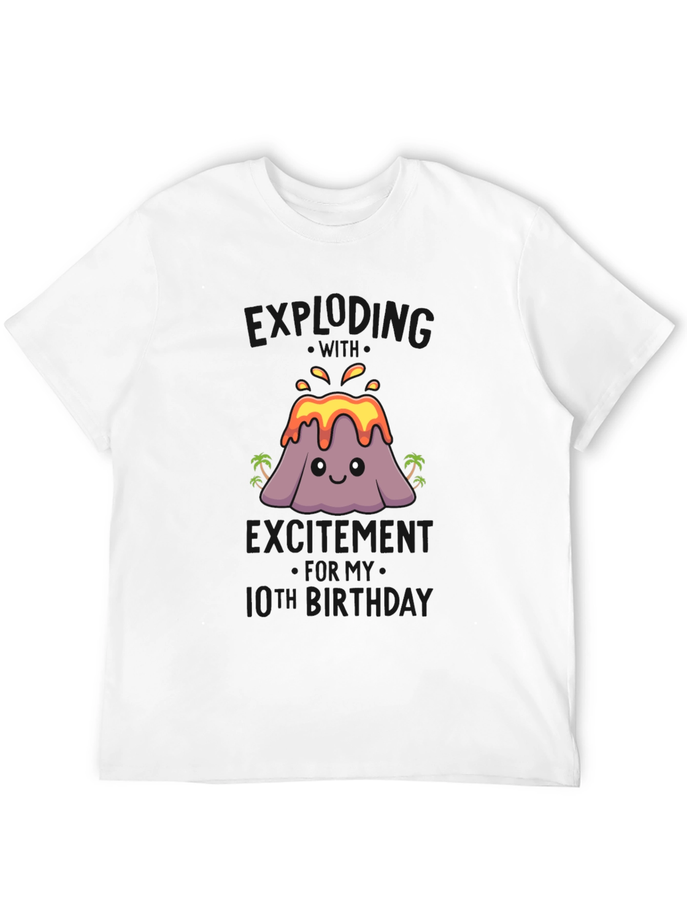 Volcano 10th Birthday Black T-Shirt