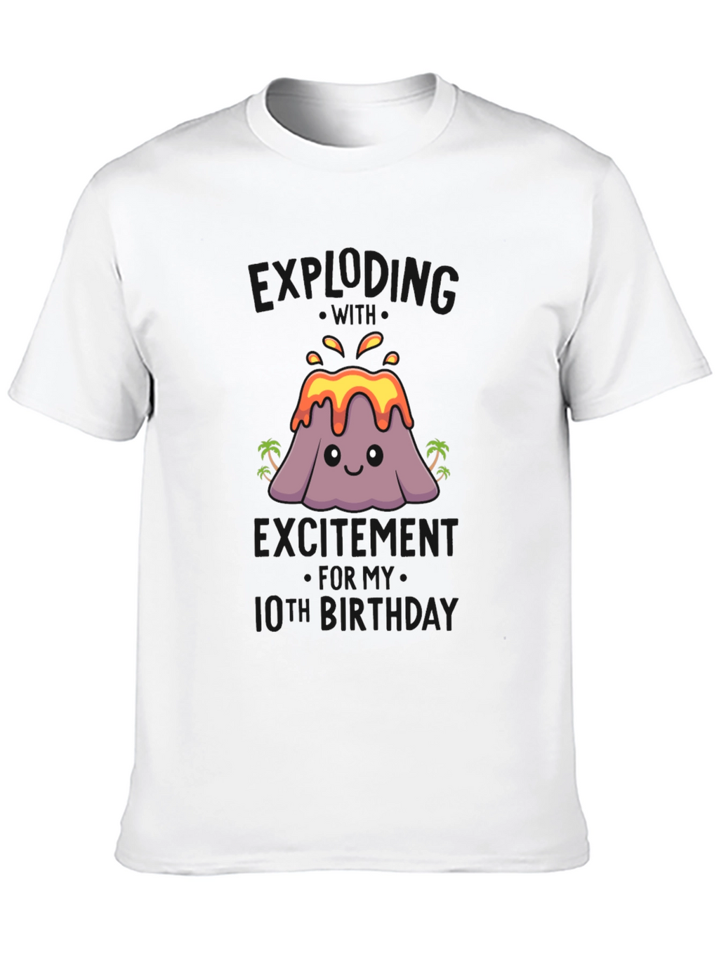 Volcano 10th Birthday Black T-Shirt