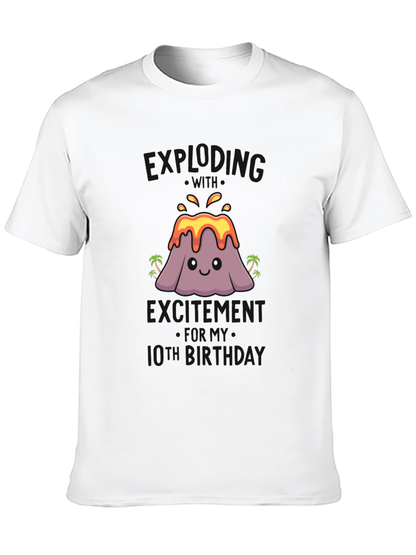 Volcano 10th Birthday Black T-Shirt