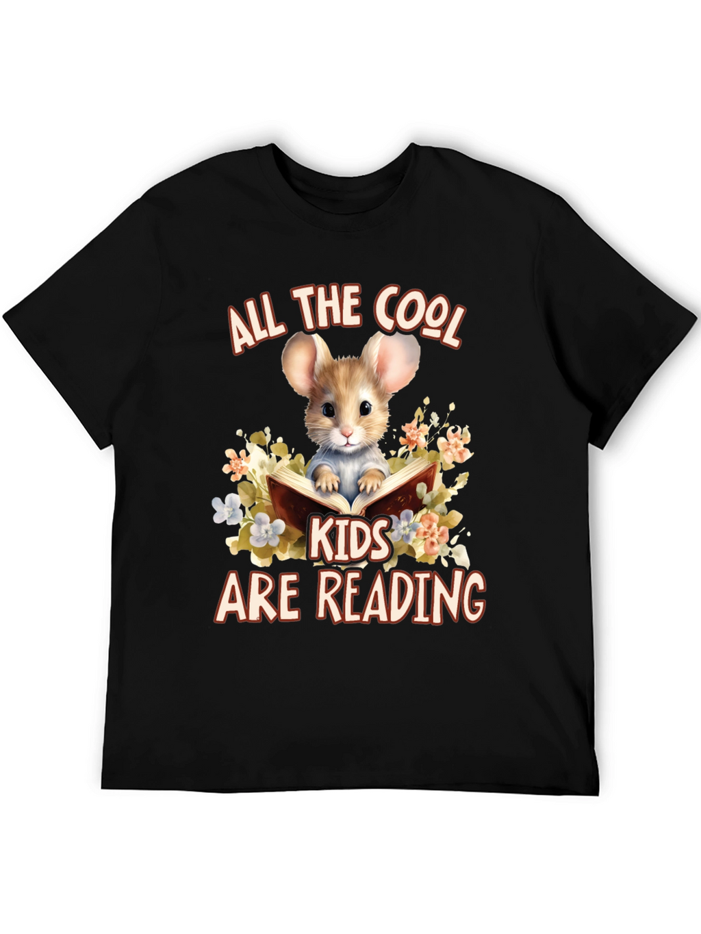 Cool Kids Reading Mouse Graphic T-Shirt
