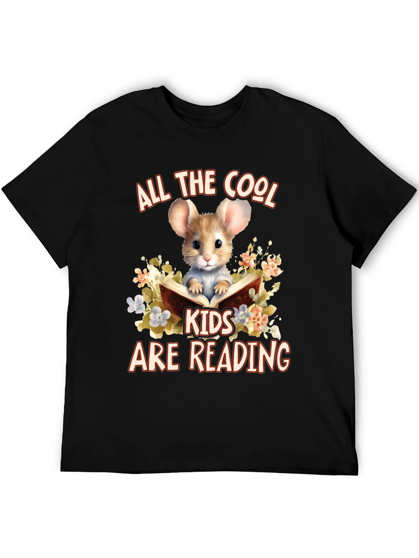 Cool Kids Reading Mouse Graphic T-Shirt
