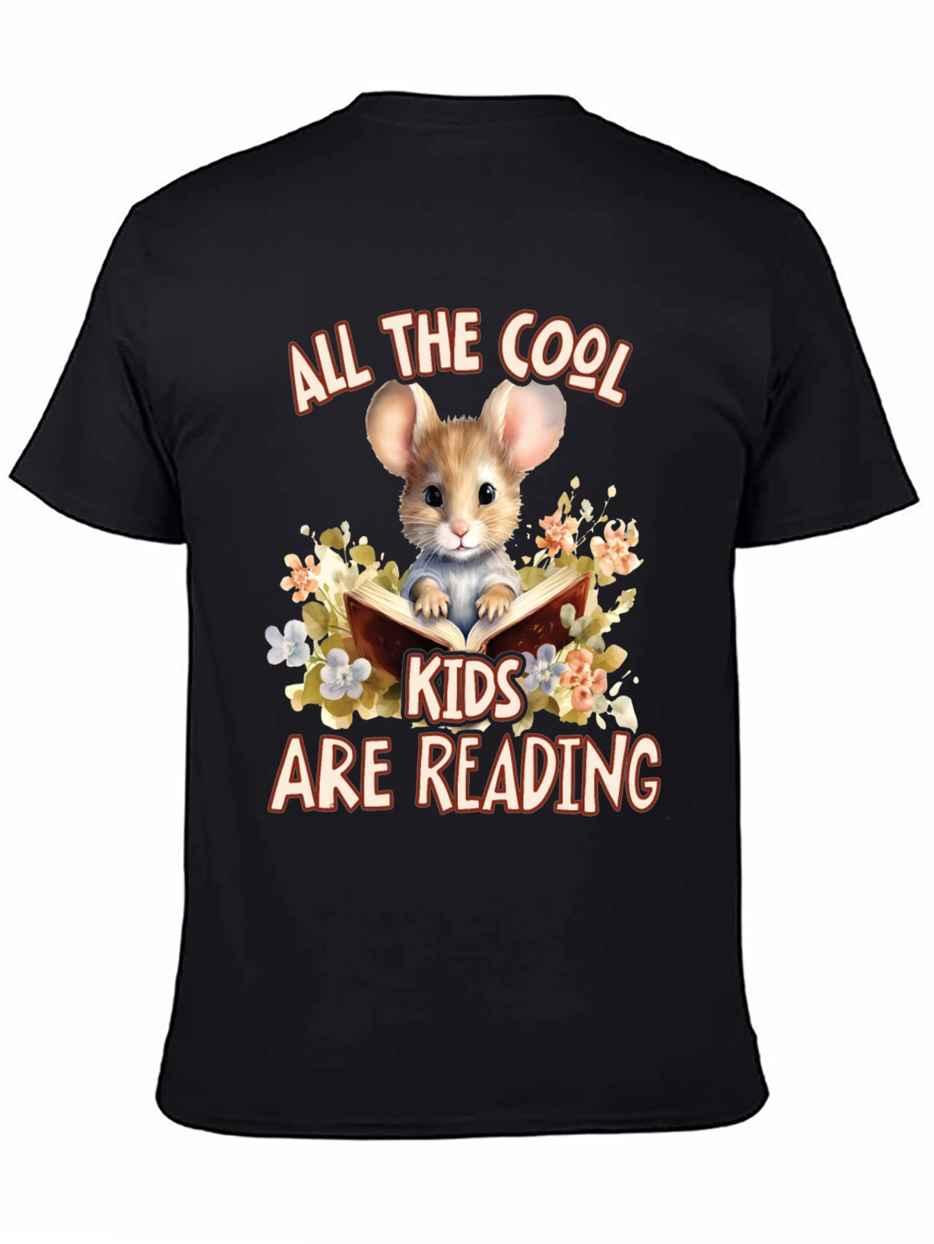 Cool Kids Reading Mouse Graphic T-Shirt