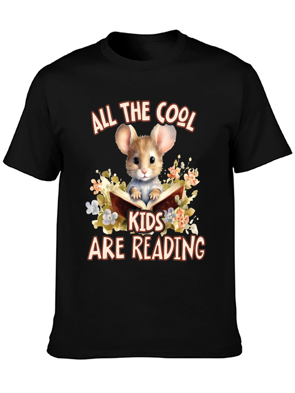 Cool Kids Reading Mouse Graphic T-Shirt