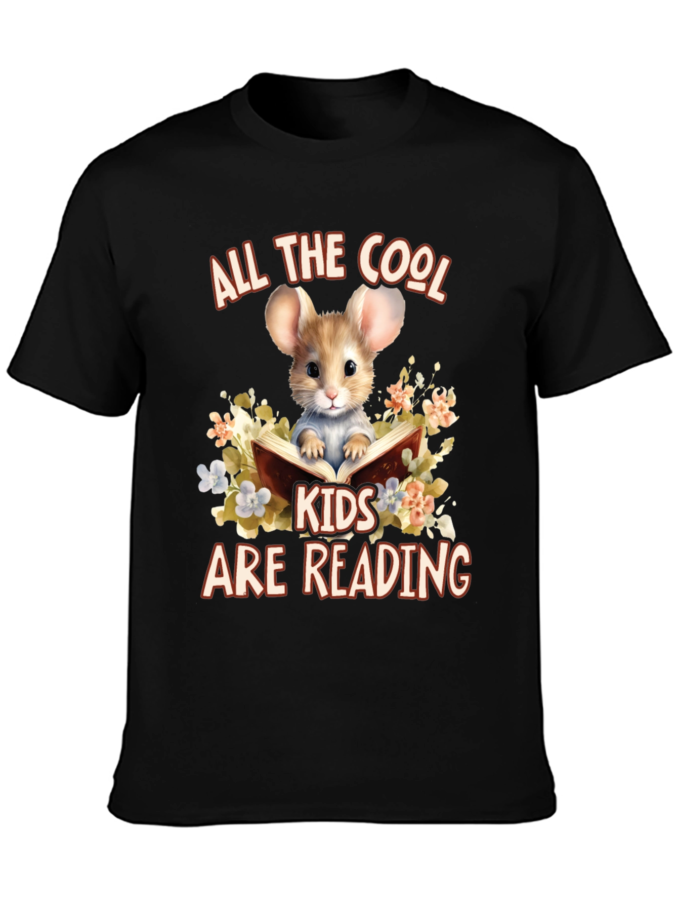 Cool Kids Reading Mouse Graphic T-Shirt