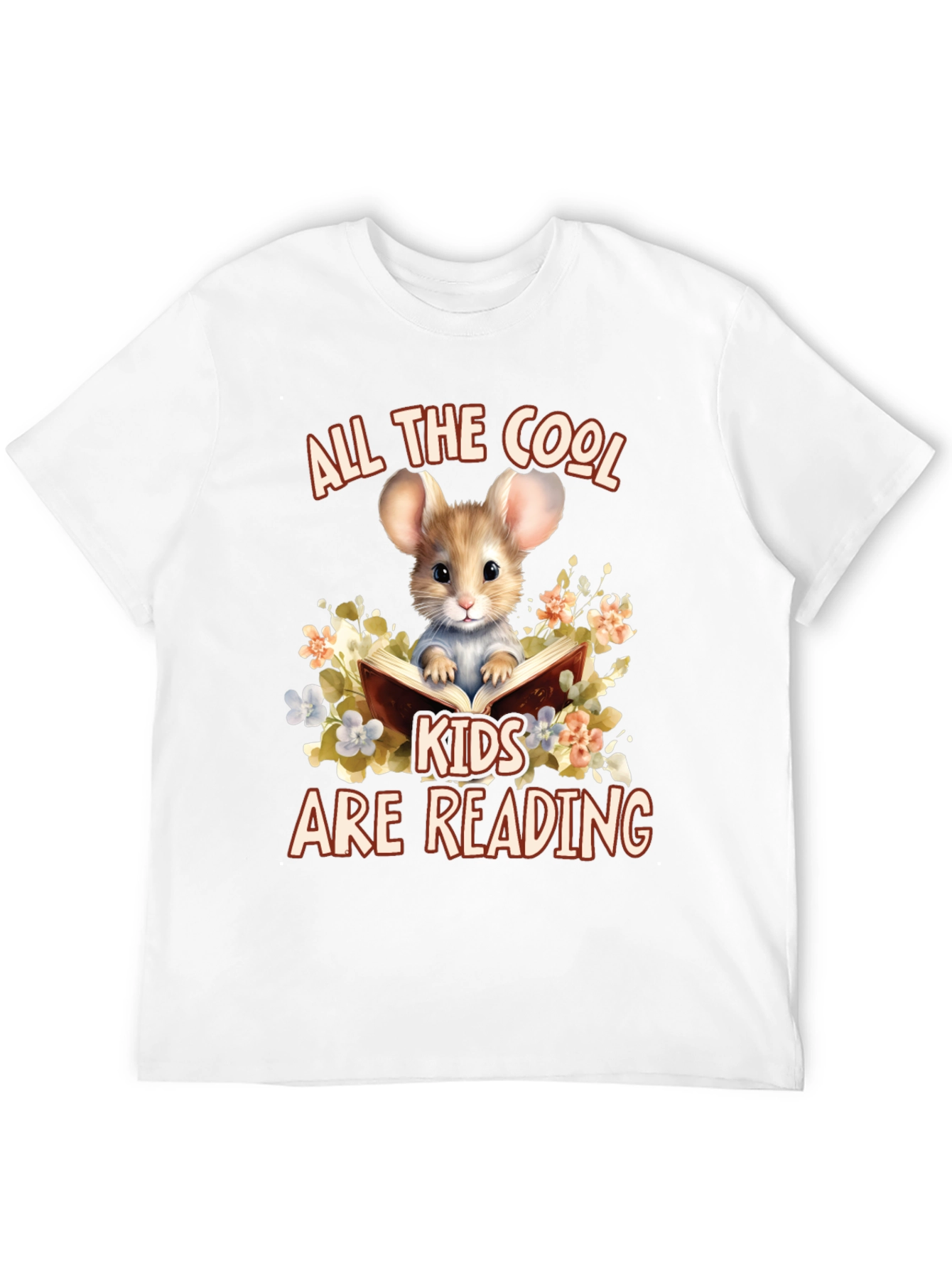 Cool Kids Reading Mouse Graphic T-Shirt