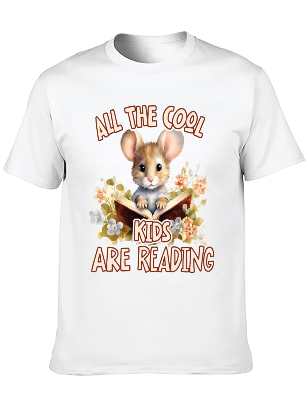 Cool Kids Reading Mouse Graphic T-Shirt