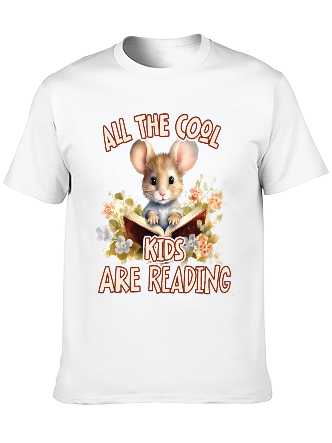 Cool Kids Reading Mouse Graphic T-Shirt