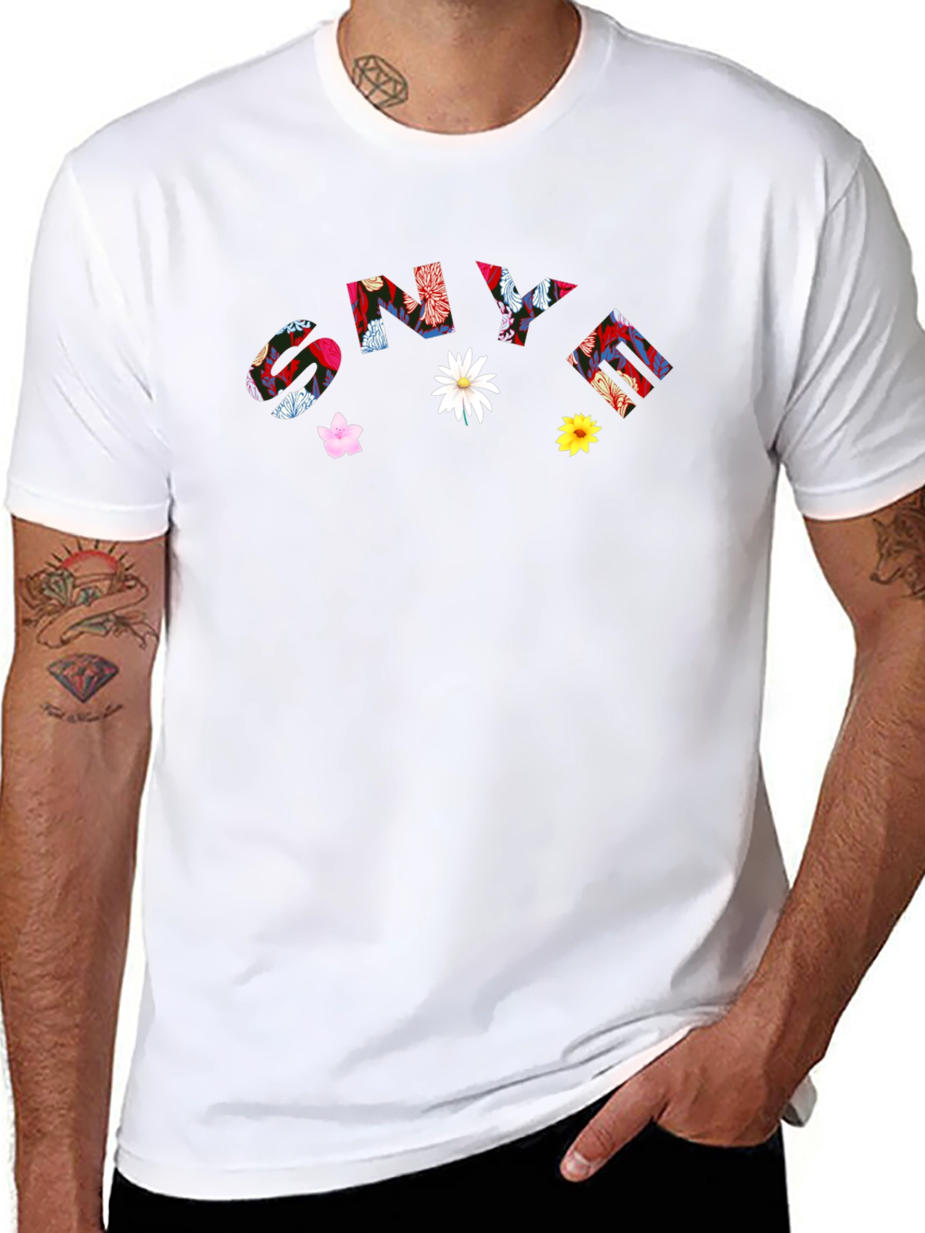 Floral Letter Print Tee
