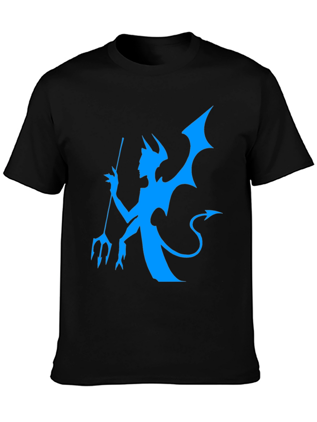 Black T-Shirt with Blue Devil Graphic