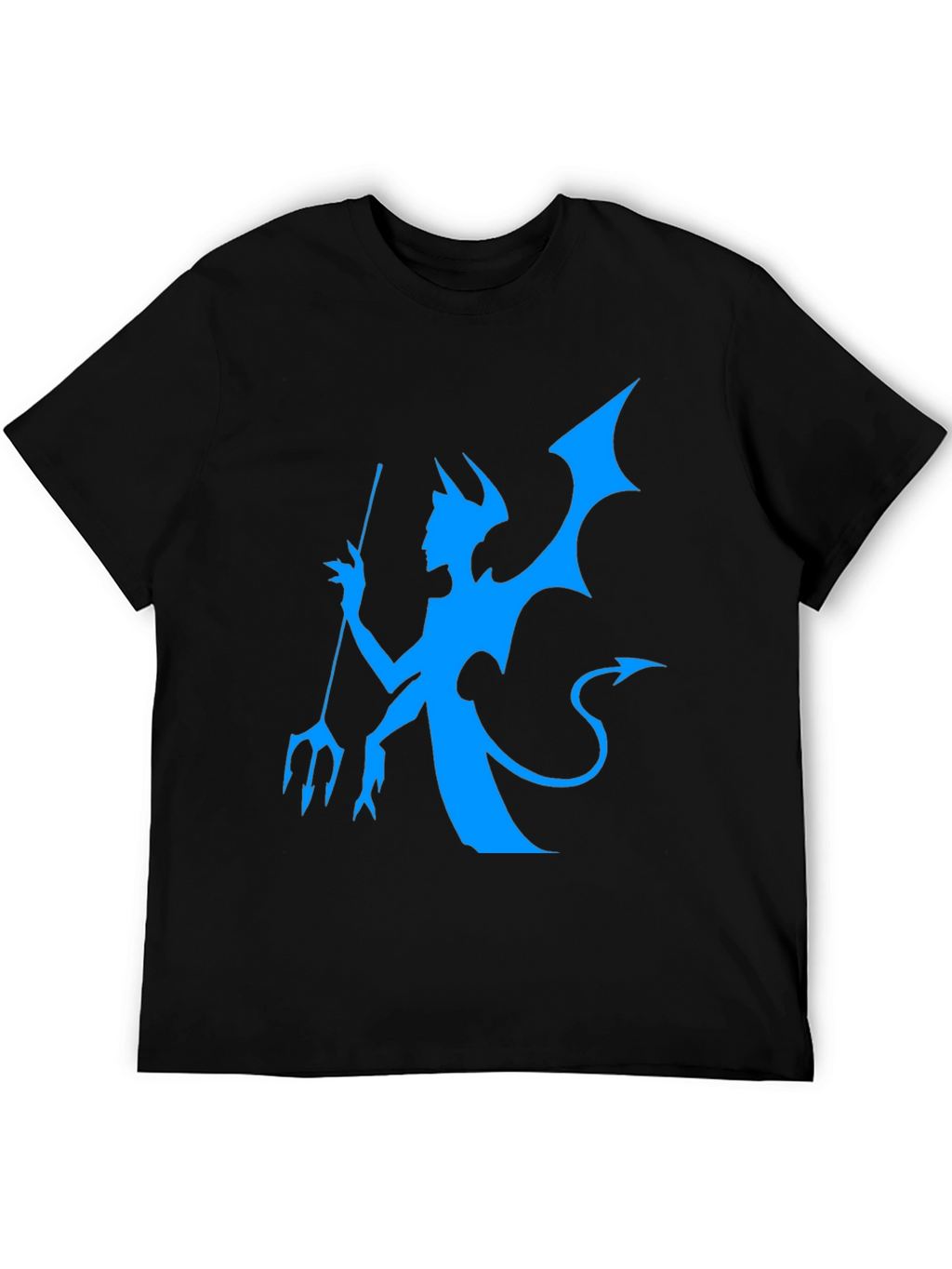 Black T-Shirt with Blue Devil Graphic
