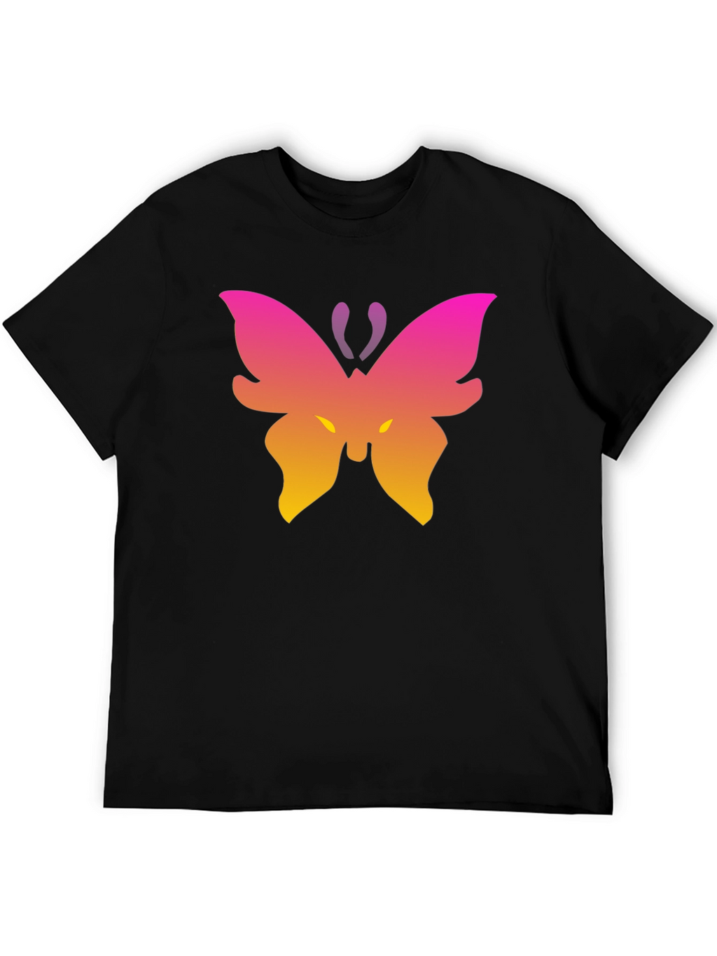 Gradient Butterfly Graphic Black T-Shirt