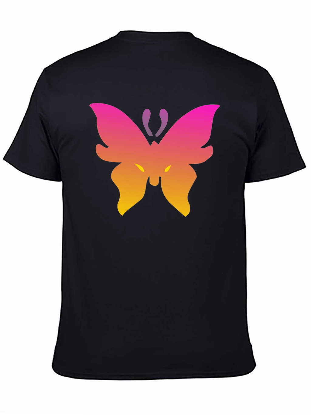 Gradient Butterfly Graphic Black T-Shirt