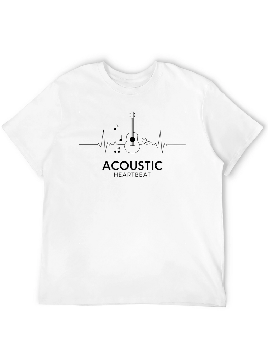 Acoustic Heartbeat Graphic Tee - Music Lovers T-Shirt