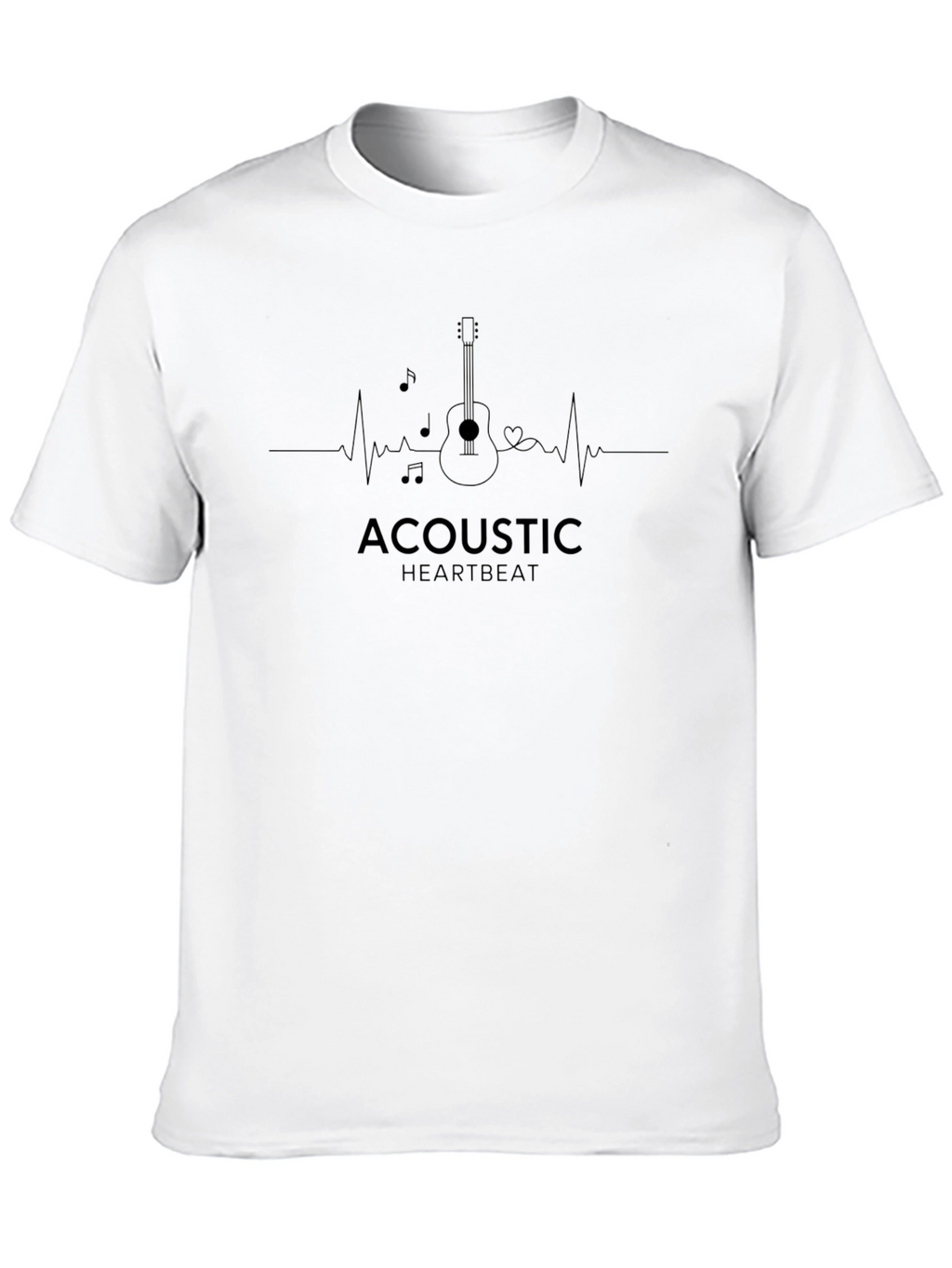 Acoustic Heartbeat Graphic Tee - Music Lovers T-Shirt
