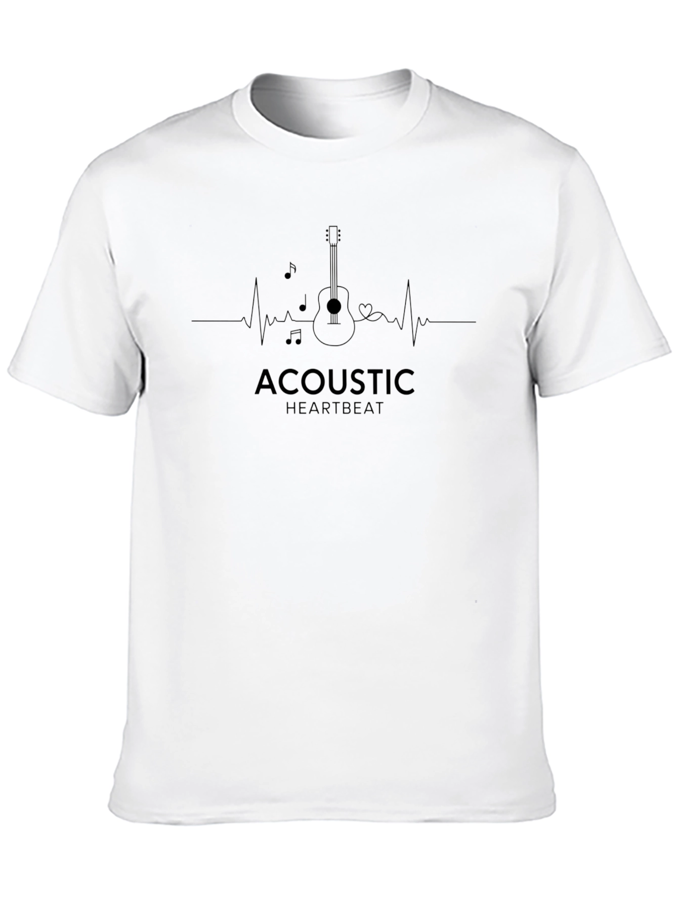 Acoustic Heartbeat Graphic Tee - Music Lovers T-Shirt