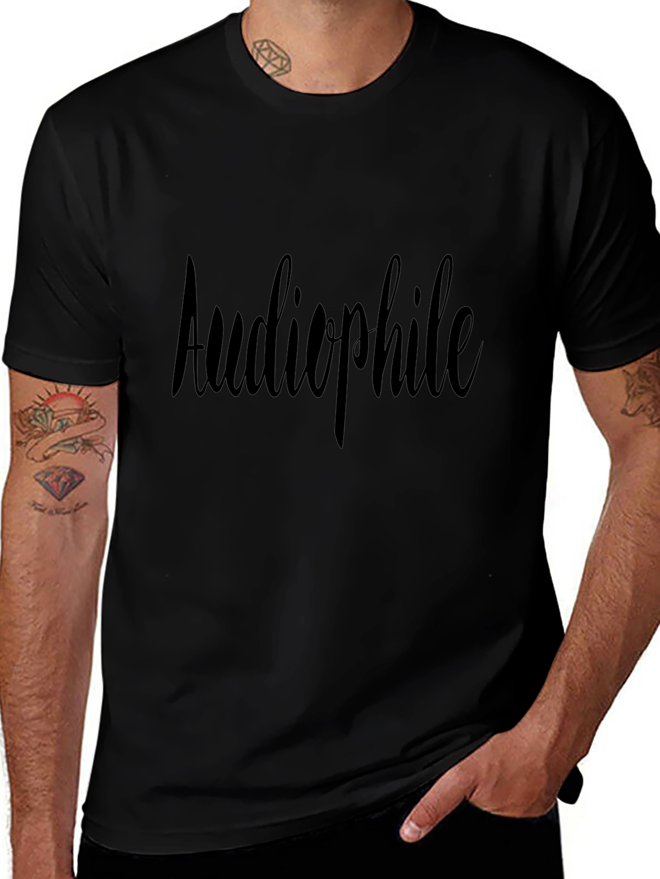 Audiophile Black T-Shirt: Music Lover Tee