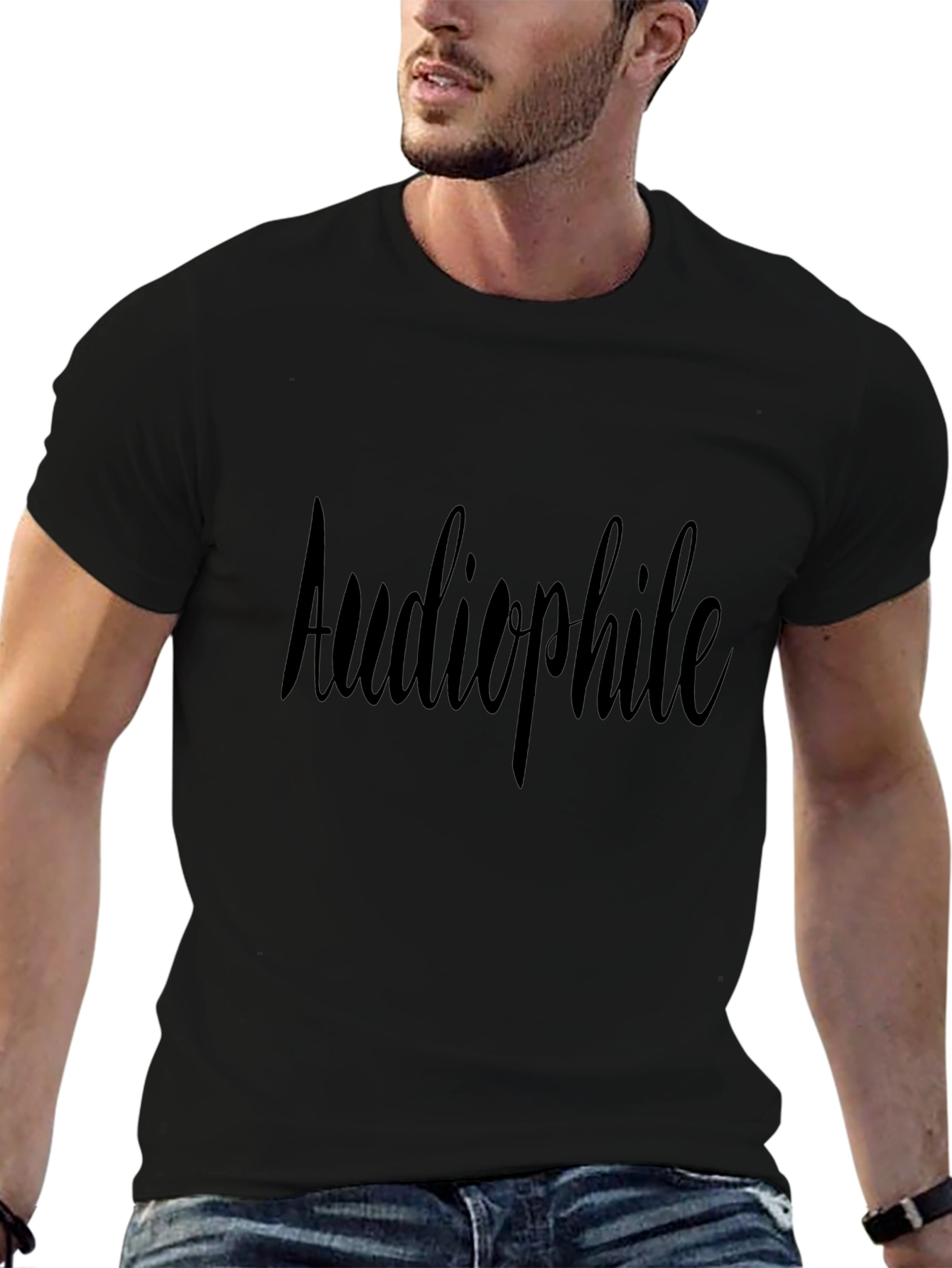 Audiophile Black T-Shirt: Music Lover Tee