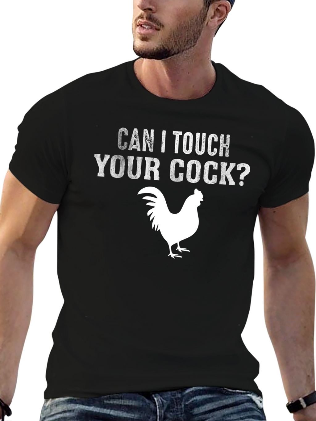 Can I Touch Your Cock? Chicken Graphic T-Shirt