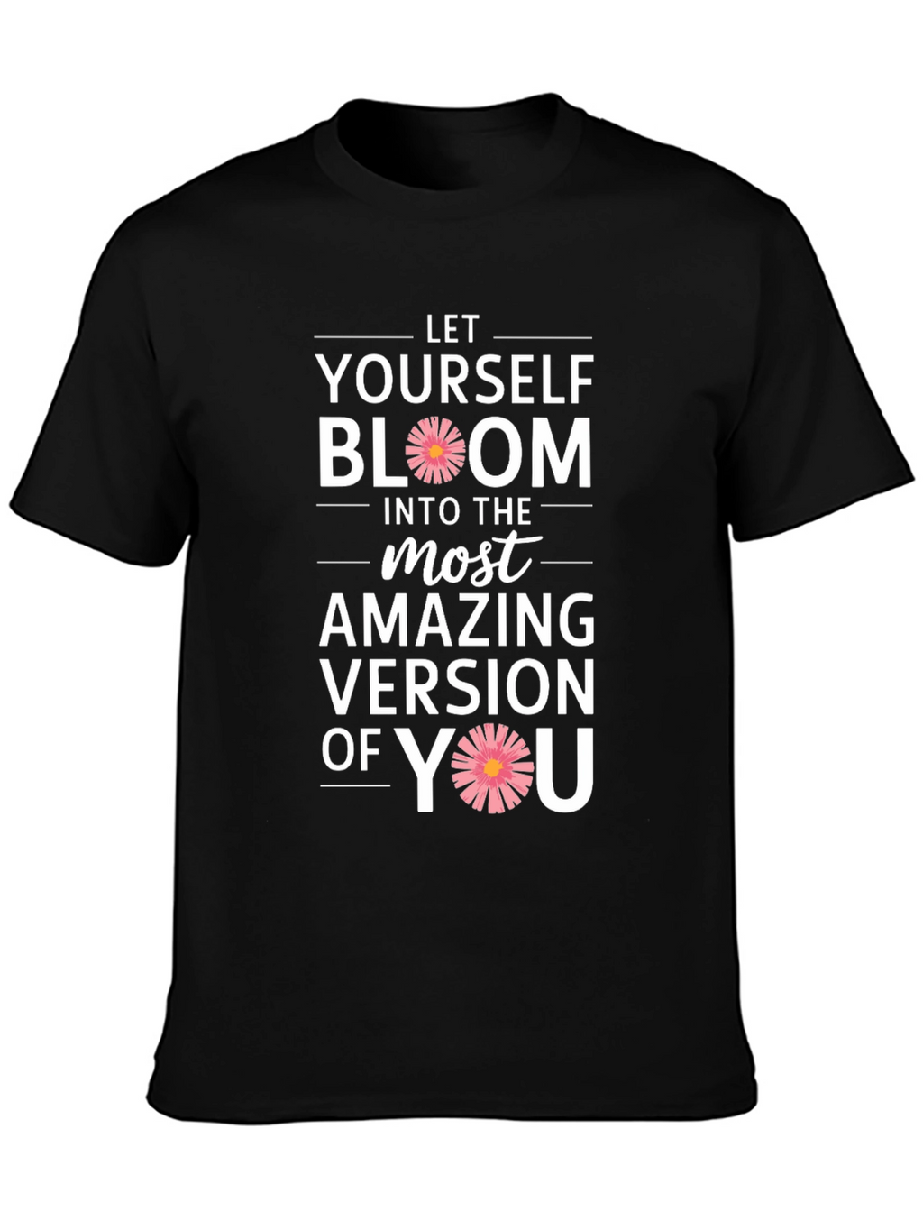 Bloom Yourself Black Cotton Graphic Tee
