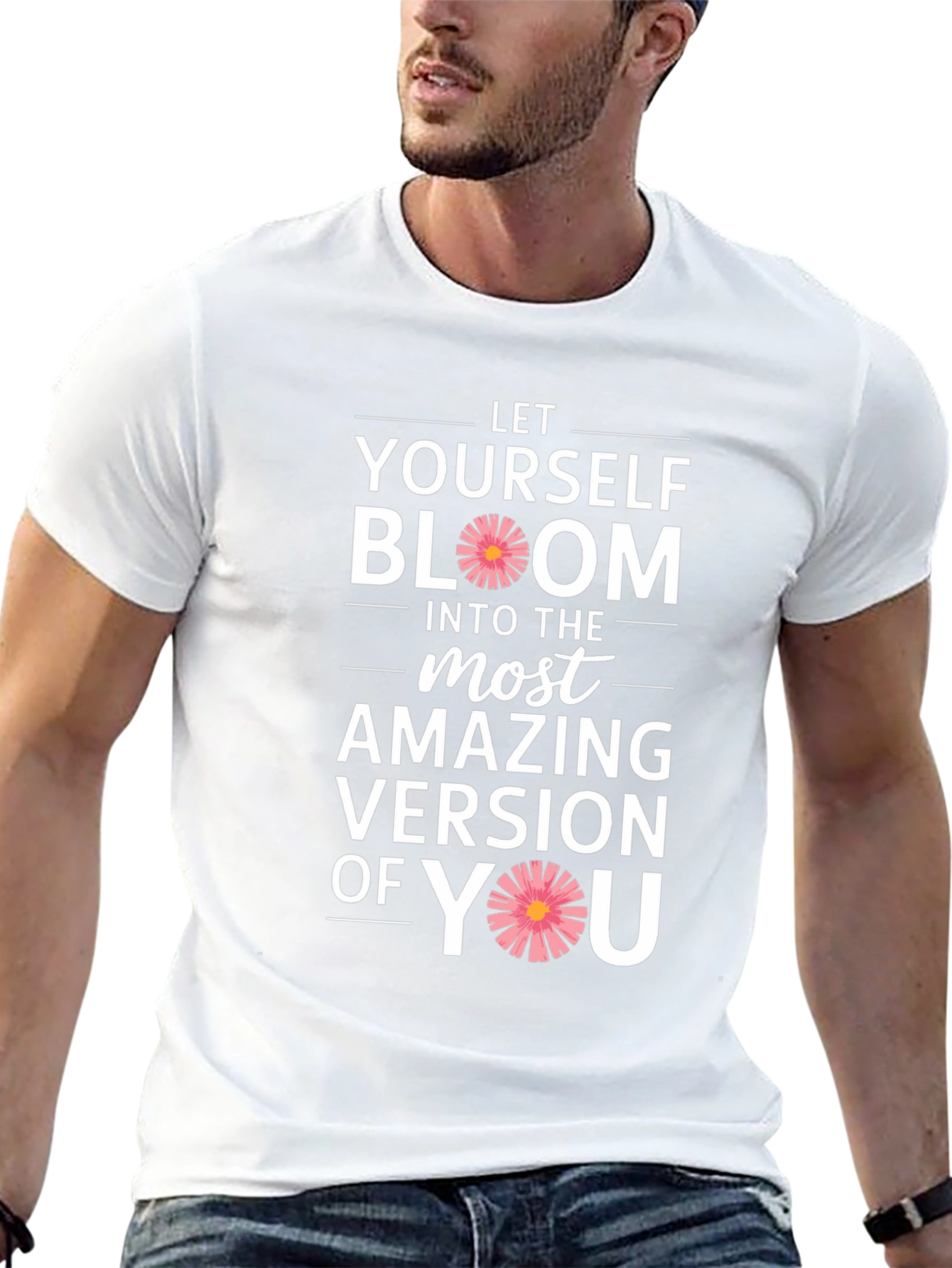 Bloom Yourself Black Cotton Graphic Tee