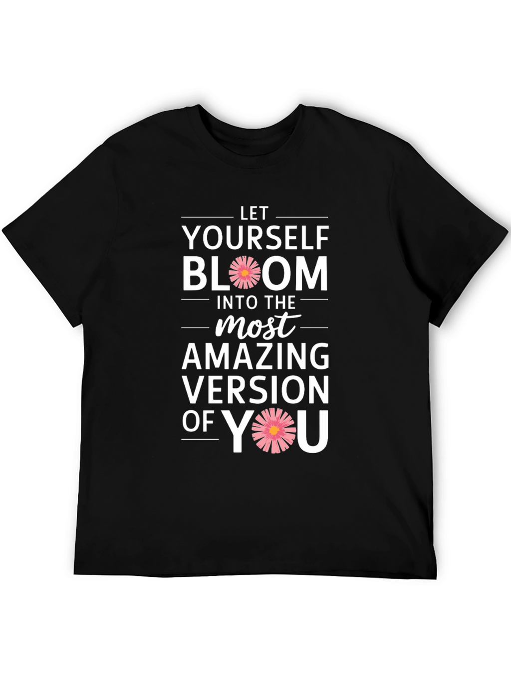 Bloom Yourself Black Cotton Graphic Tee