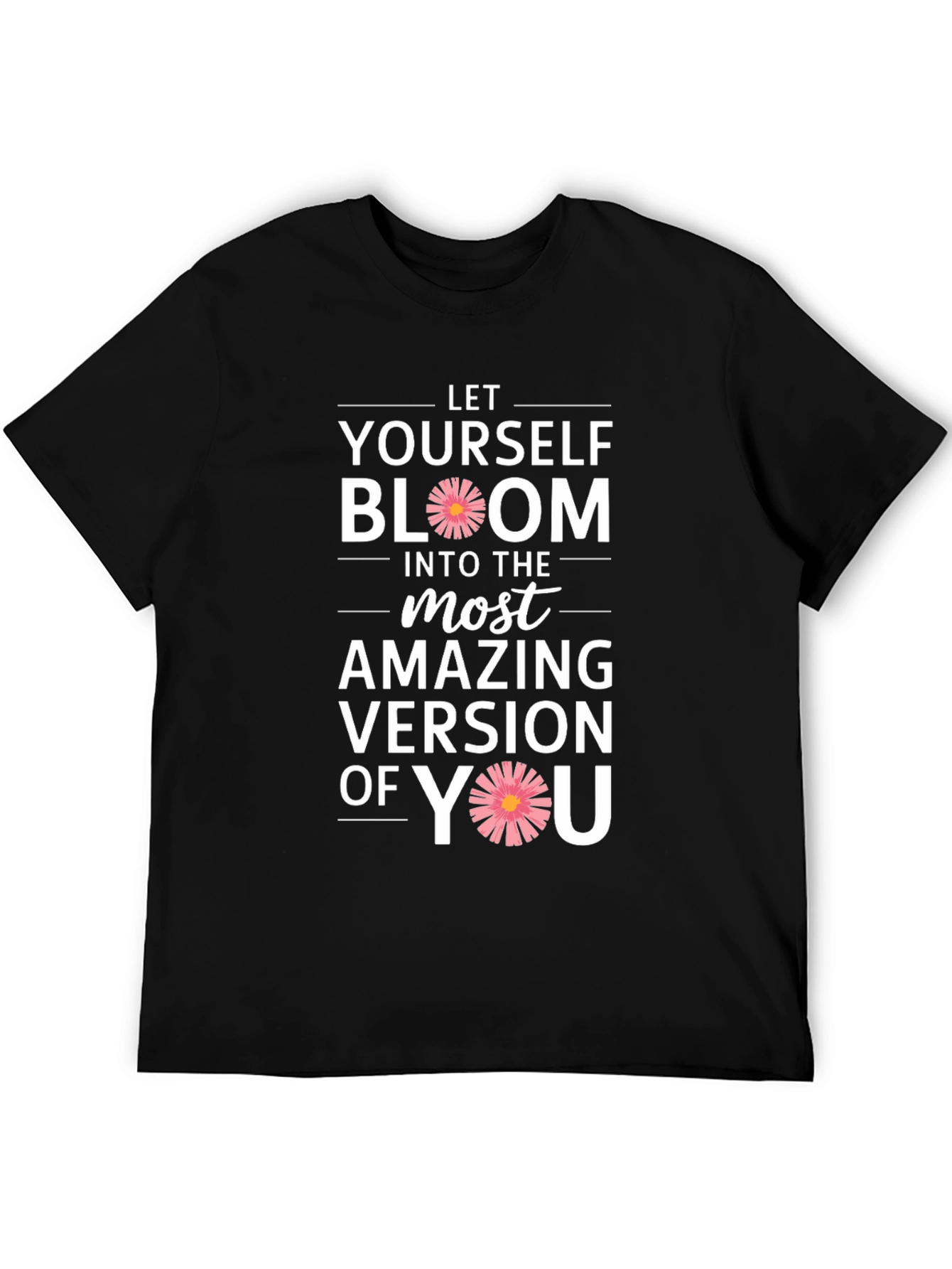 Bloom Yourself Black Cotton Graphic Tee