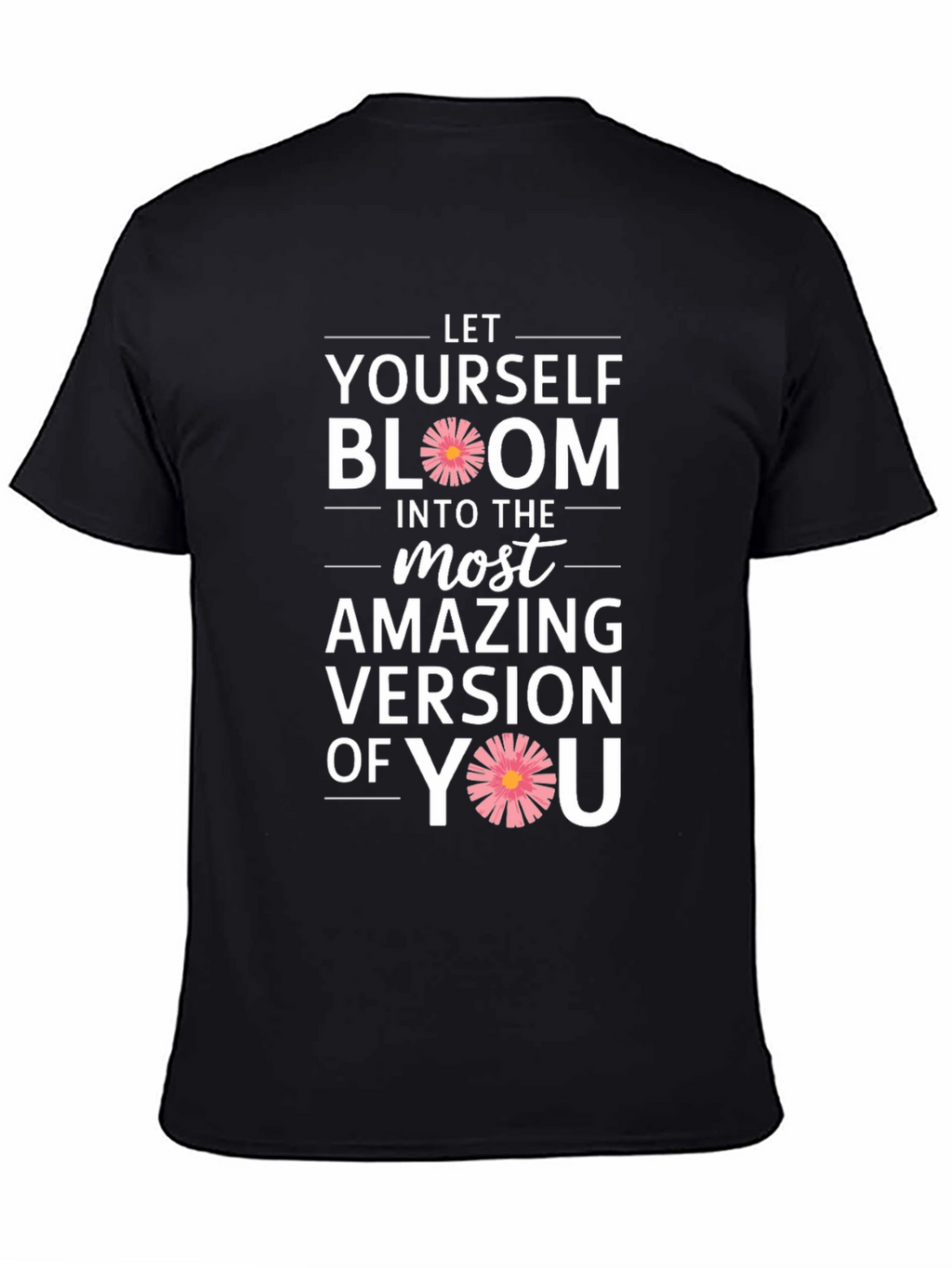 Bloom Yourself Black Cotton Graphic Tee
