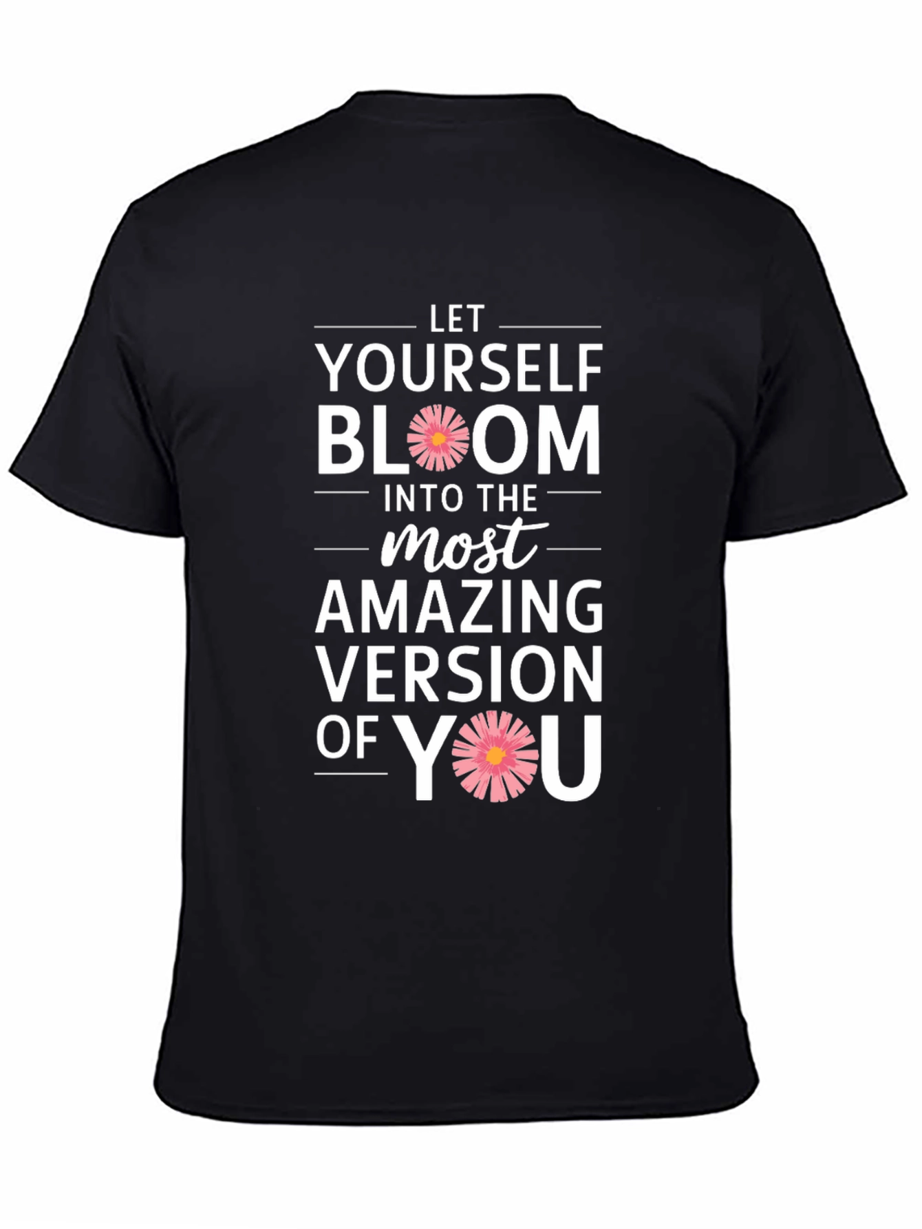 Bloom Yourself Black Cotton Graphic Tee