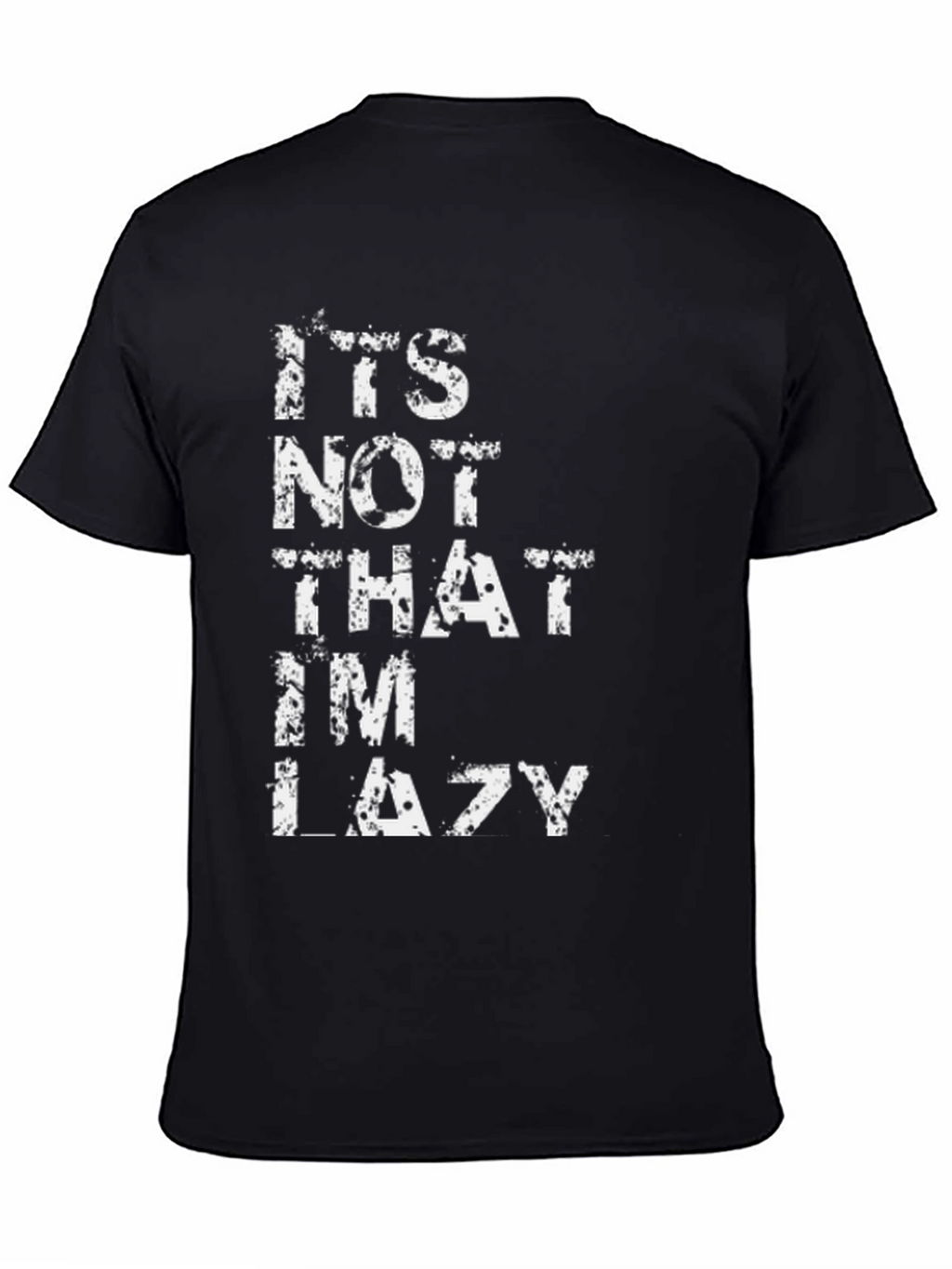 Funny Lazy Graphic Tee - Black Cotton T-Shirt