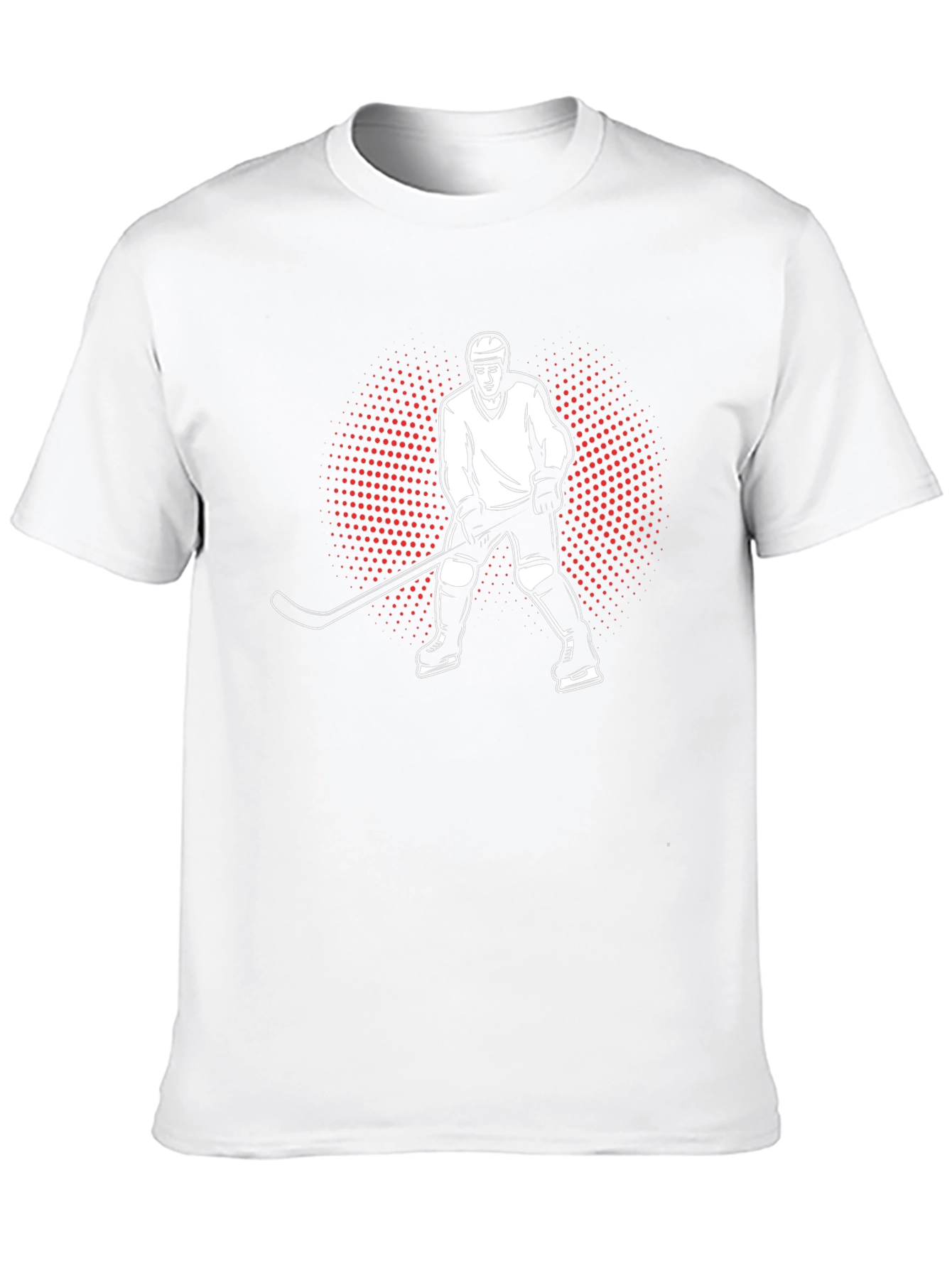 Hockey Player Graphic Tee - Black Cotton T-Shirt