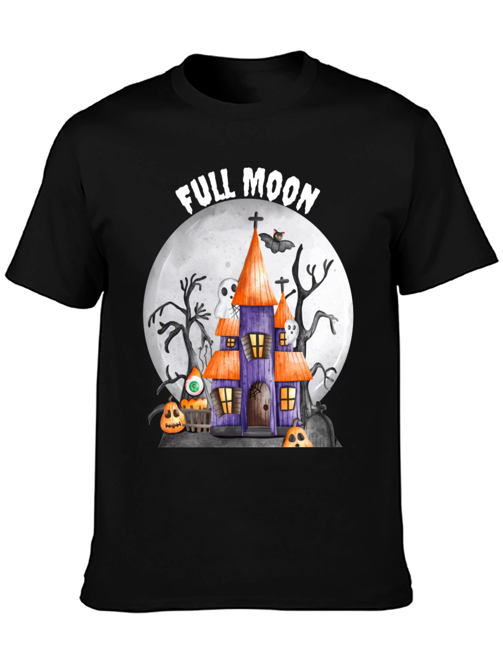 Full Moon Halloween House T-Shirt